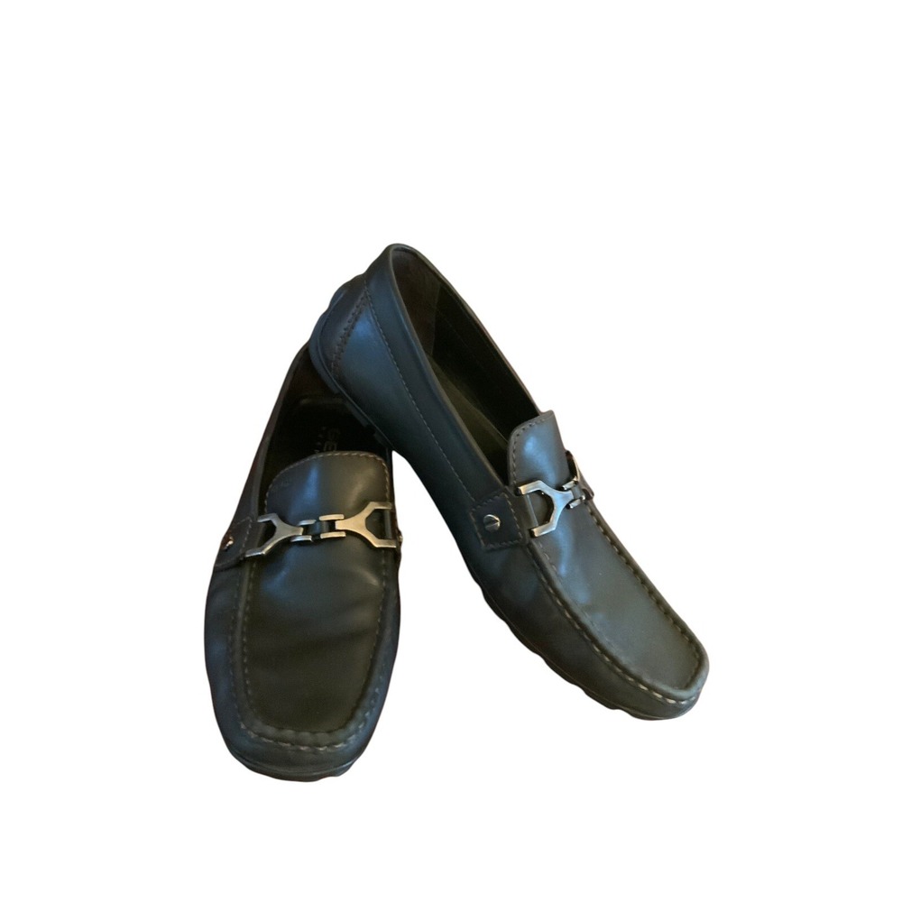 Geox Respira Horse Bit Driving Mocs/Loafers Men's 44 Black Leather
